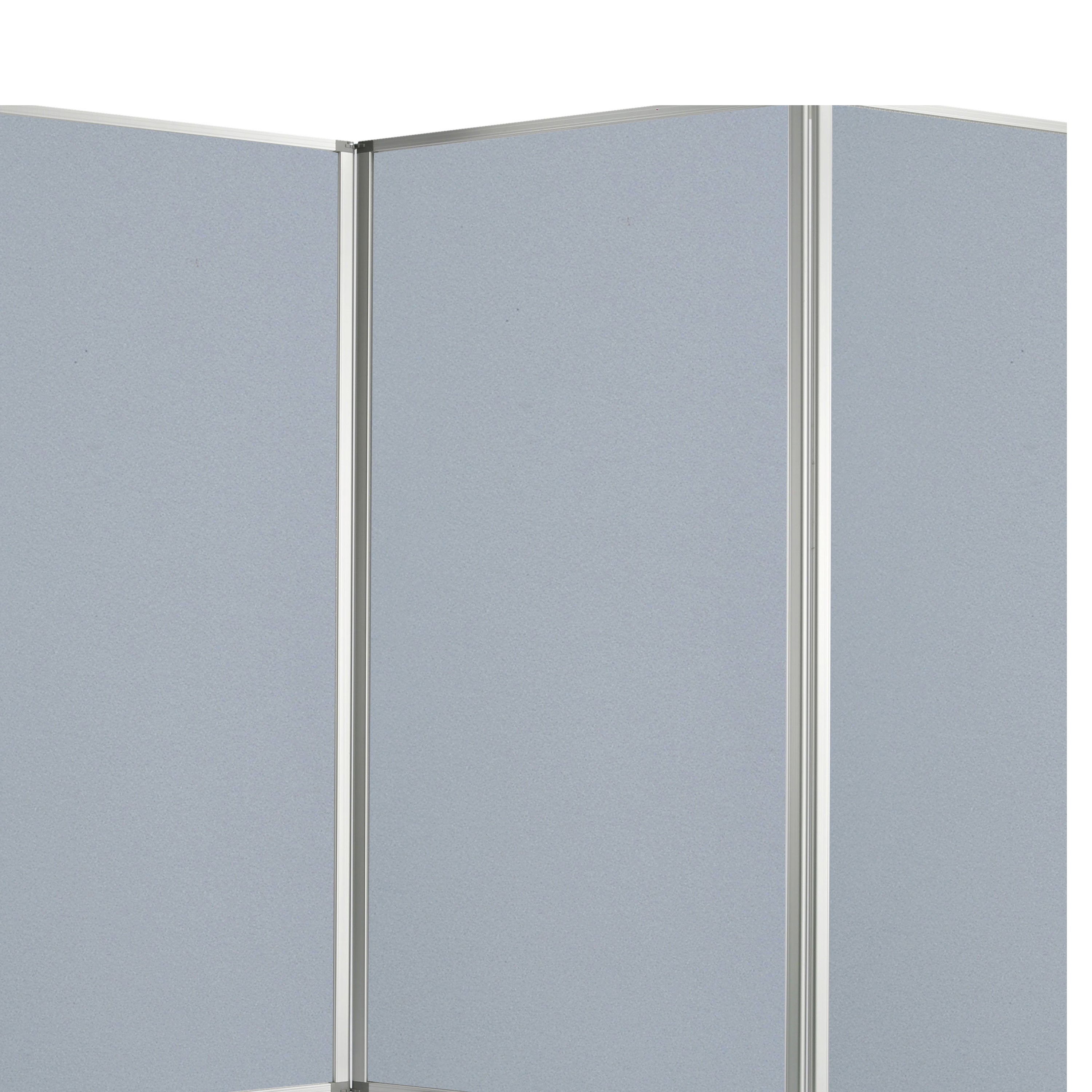 Accordion Style Fabric Upholstered 3 Panel Room Divider, Gray-zoom-2