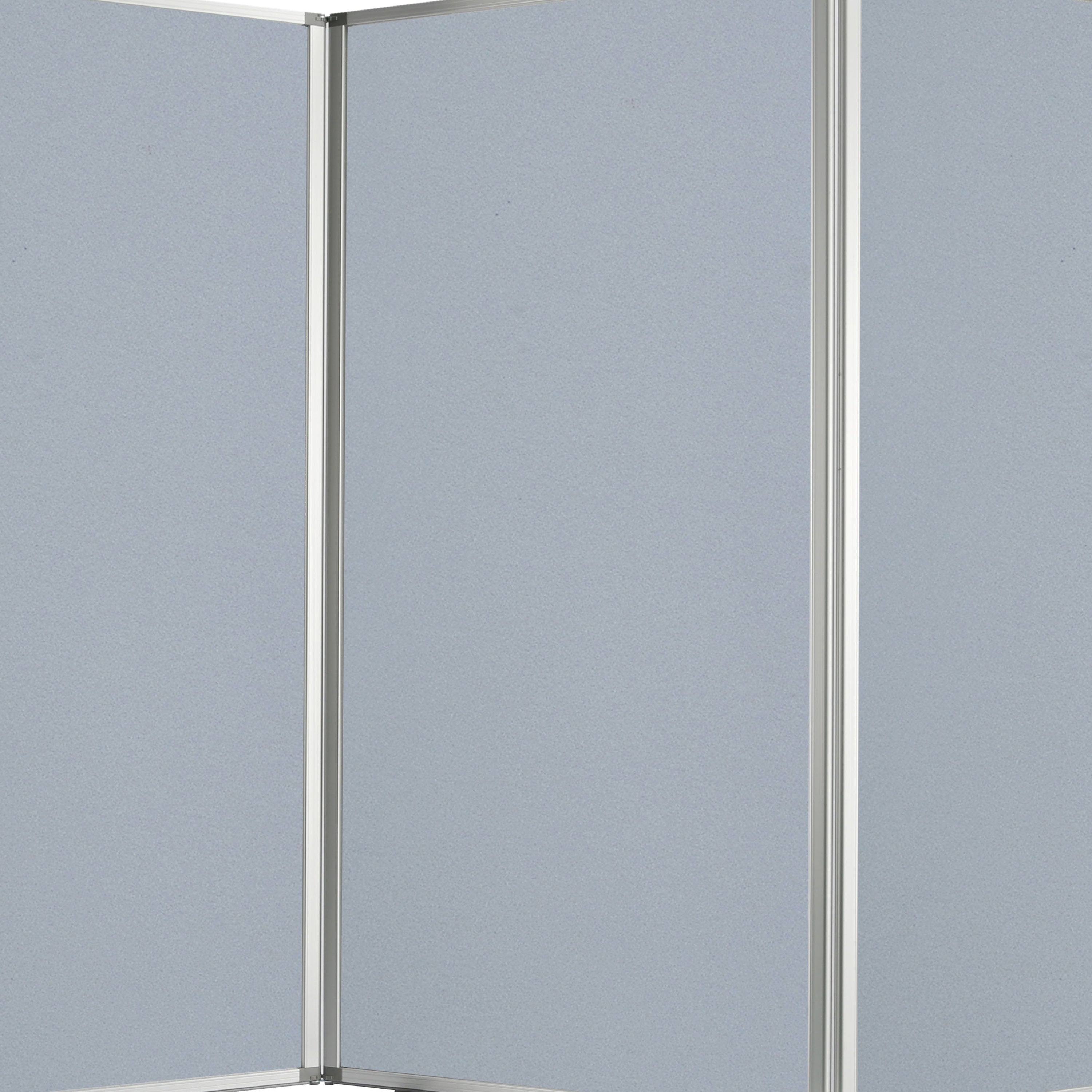 Accordion Style Fabric Upholstered 3 Panel Room Divider, Gray-zoom-3