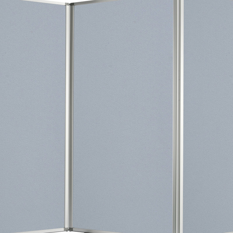 Accordion Style Fabric Upholstered 3 Panel Room Divider, Gray-zoom-