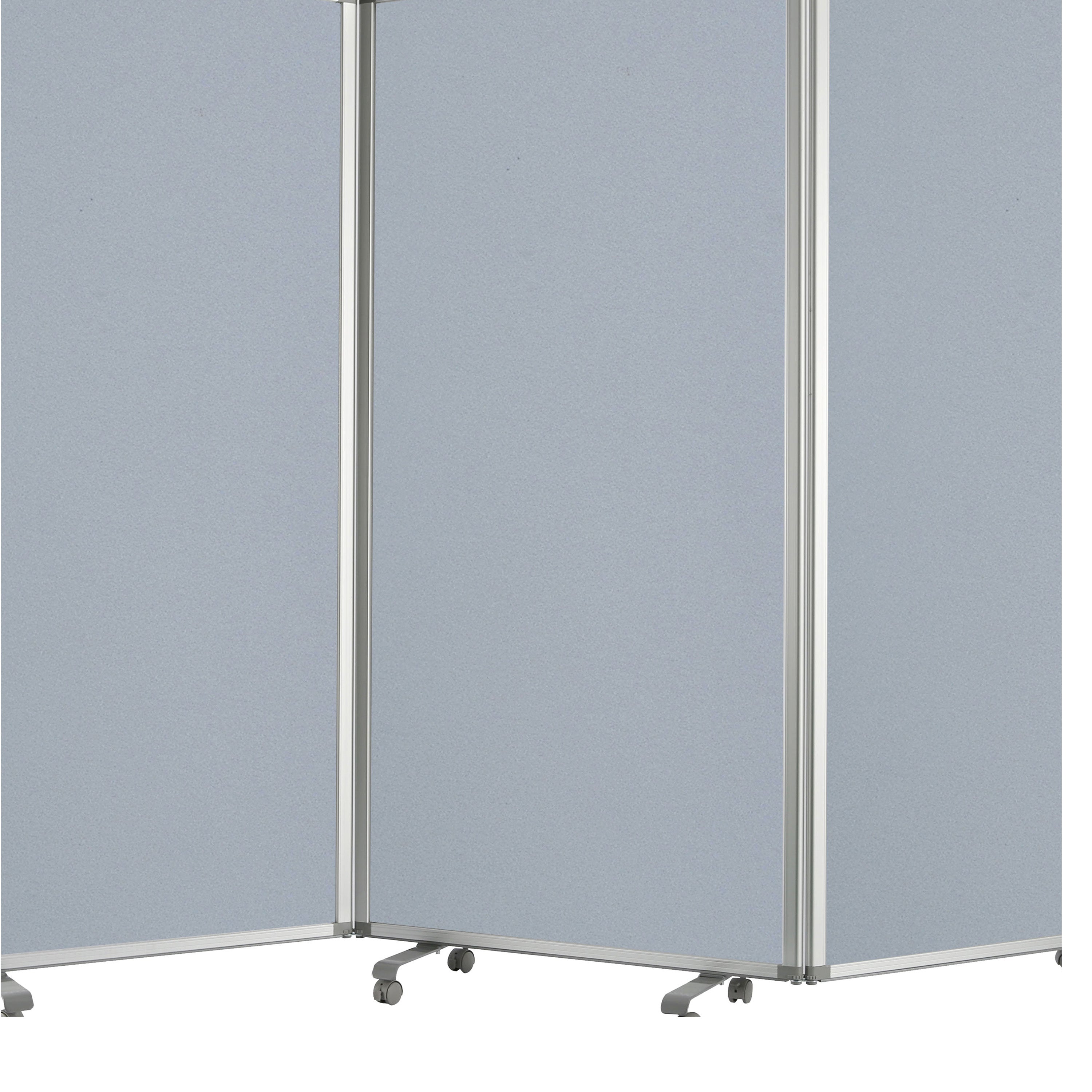 Accordion Style Fabric Upholstered 3 Panel Room Divider, Gray-zoom-4