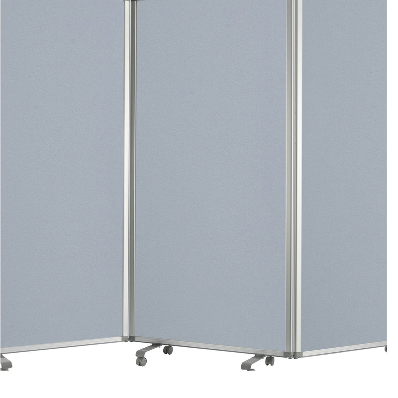 Accordion Style Fabric Upholstered 3 Panel Room Divider, Gray-zoom-