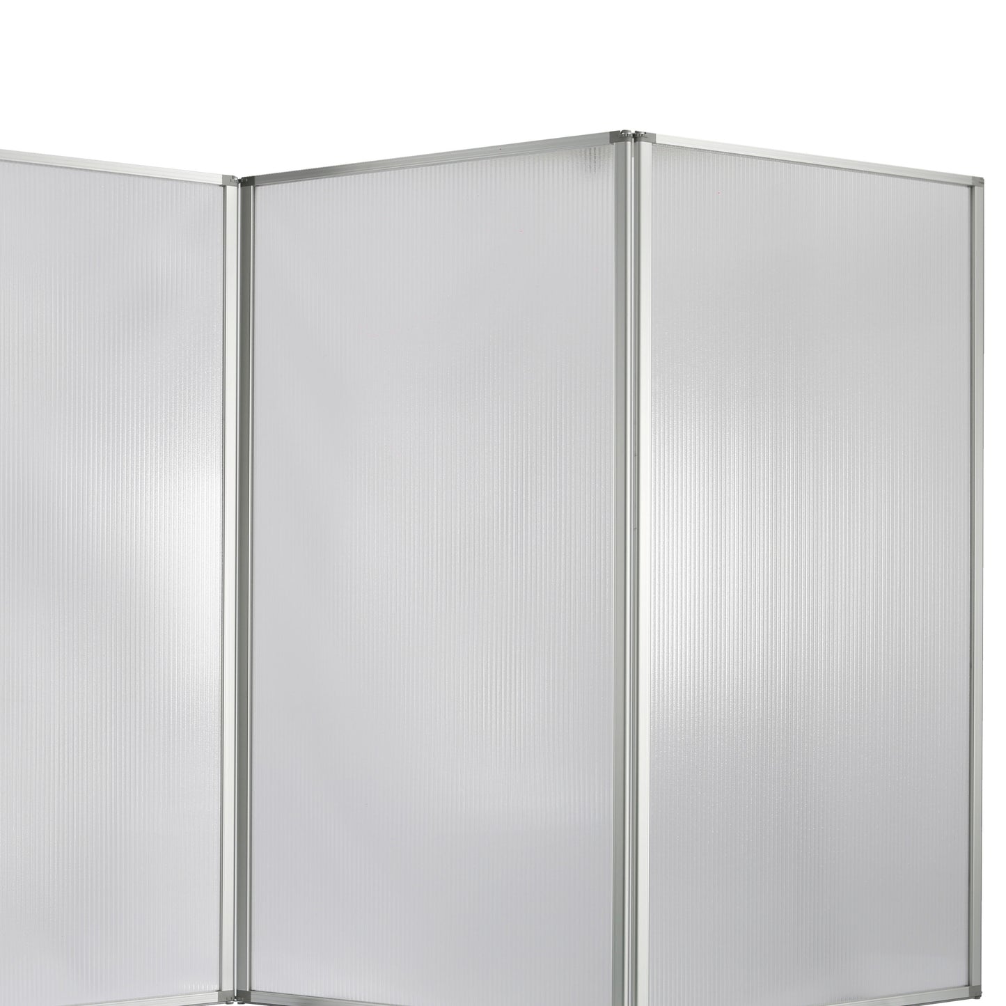 Accordion Style Plastic Inserts 3 Panel Room Divider with Casters, Gray