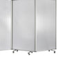 Accordion Style Plastic Inserts 3 Panel Room Divider with Casters, Gray