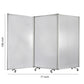 Accordion Style Plastic Inserts 3 Panel Room Divider with Casters, Gray
