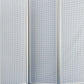 Accordion Style Metal 3 Panel Room Divider with Perforated Details, White