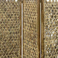 Woven Seagrass 3 Panel Wooden Room Divider, Natural Brown