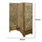 Woven Seagrass 3 Panel Wooden Room Divider, Natural Brown