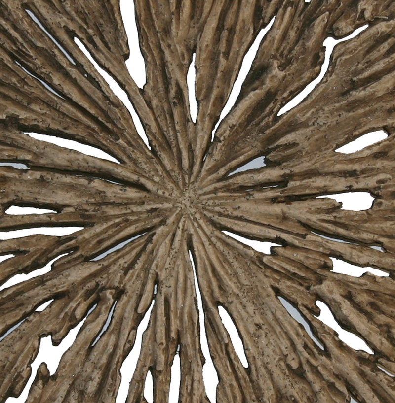 Square Rotten Wood Sandstone Wall Decor With Cut Outs Small Oak Brown-zoom-