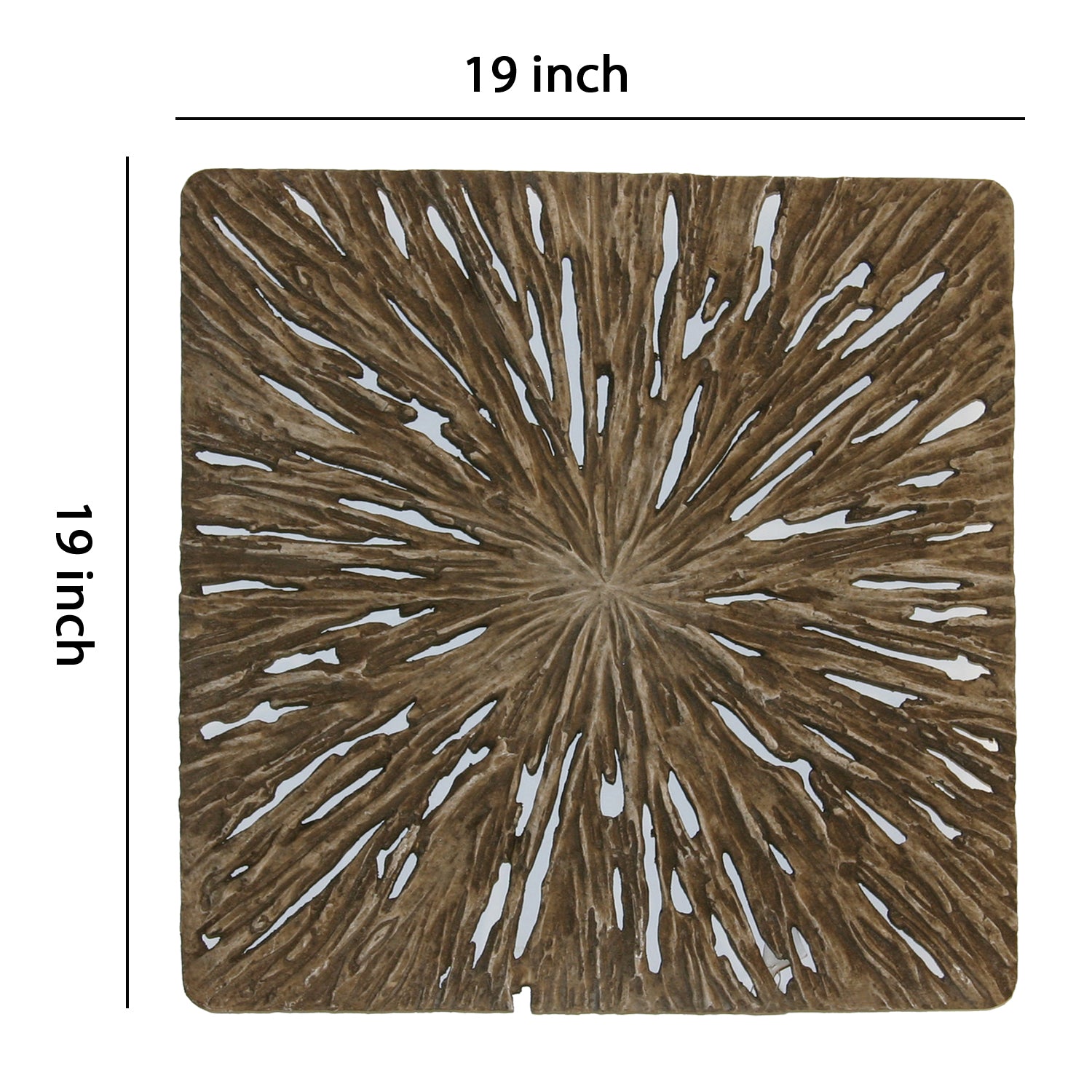 Square Rotten Wood Sandstone Wall Decor With Cut Out Medium Oak Brown-zoom-5