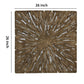 Square Rotten Wood Sandstone Wall Decor With Cut Out Large Oak Brown