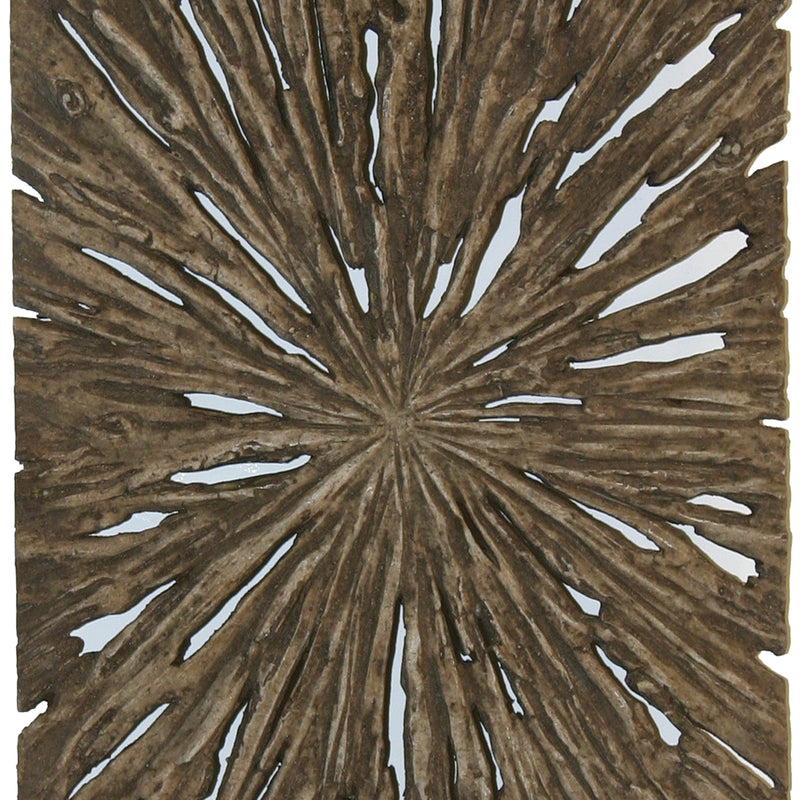 Rectangle Rotten Wood Sandstone Wall Decor With Cut Out Small Oak Brown-zoom-