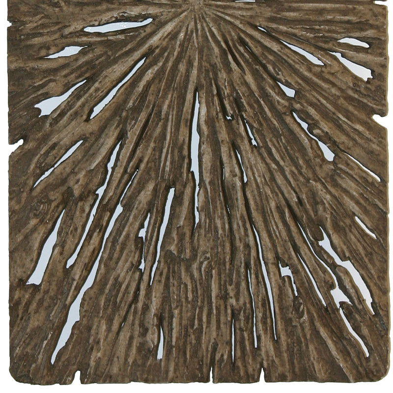 Rectangle Rotten Wood Sandstone Wall Decor With Cut Out Small Oak Brown-zoom-
