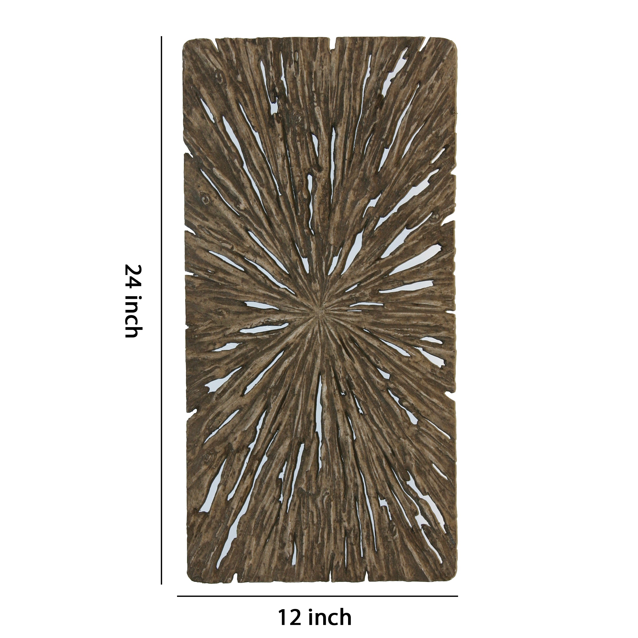 Rectangle Rotten Wood Sandstone Wall Decor With Cut Out Small Oak Brown-zoom-5