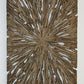 Rectangle Rotten Wood Sandstone Wall Decor With Cut Out Medium Oak Brown