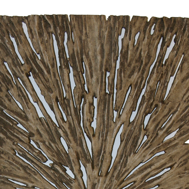 Rectangle Rotten Wood Sandstone Wall Decor With Cut Out Medium Oak Brown-zoom-