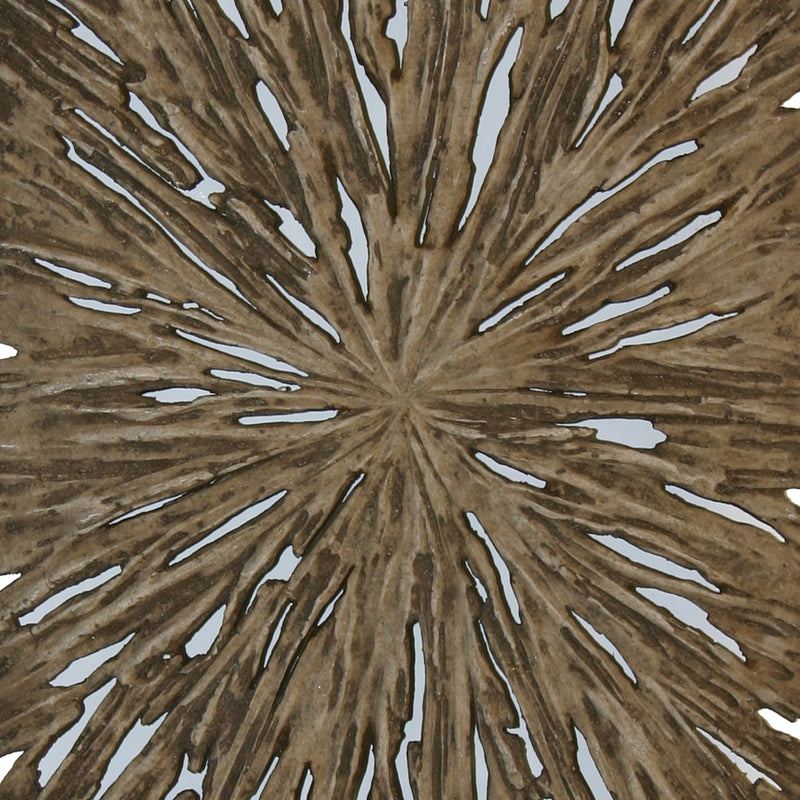 Rectangle Rotten Wood Sandstone Wall Decor With Cut Out Medium Oak Brown-zoom-