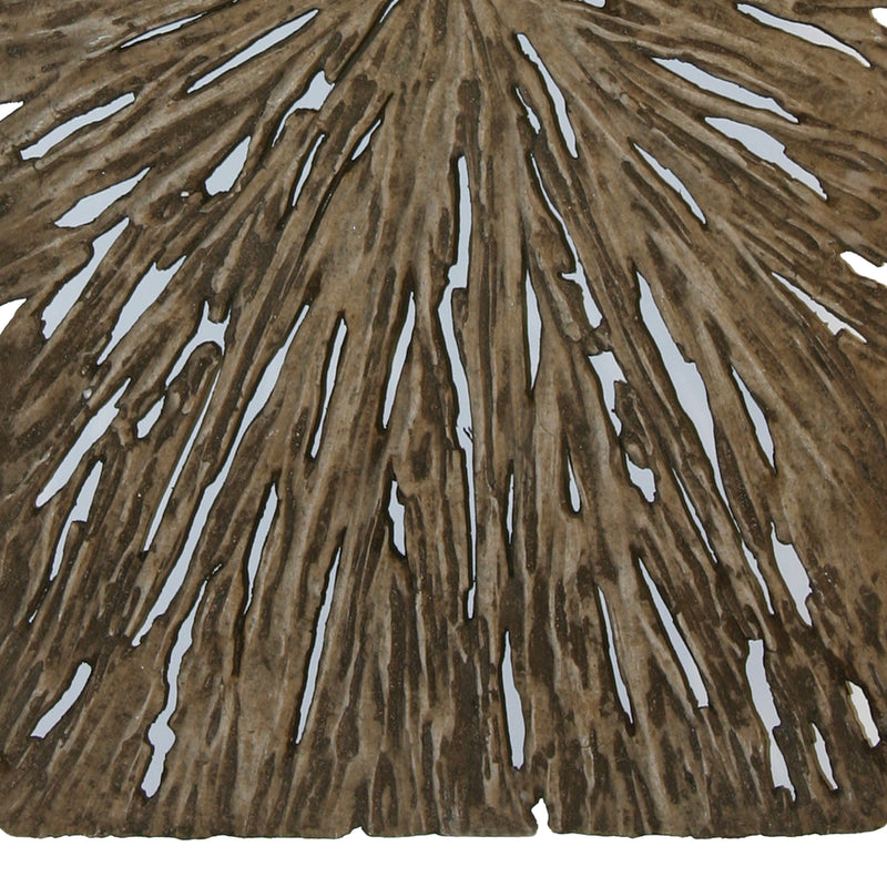Rectangle Rotten Wood Sandstone Wall Decor With Cut Out Medium Oak Brown-zoom-