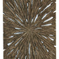 Rectangle Rotten Wood Sandstone Wall Decor With Cut Out Large Oak Brown