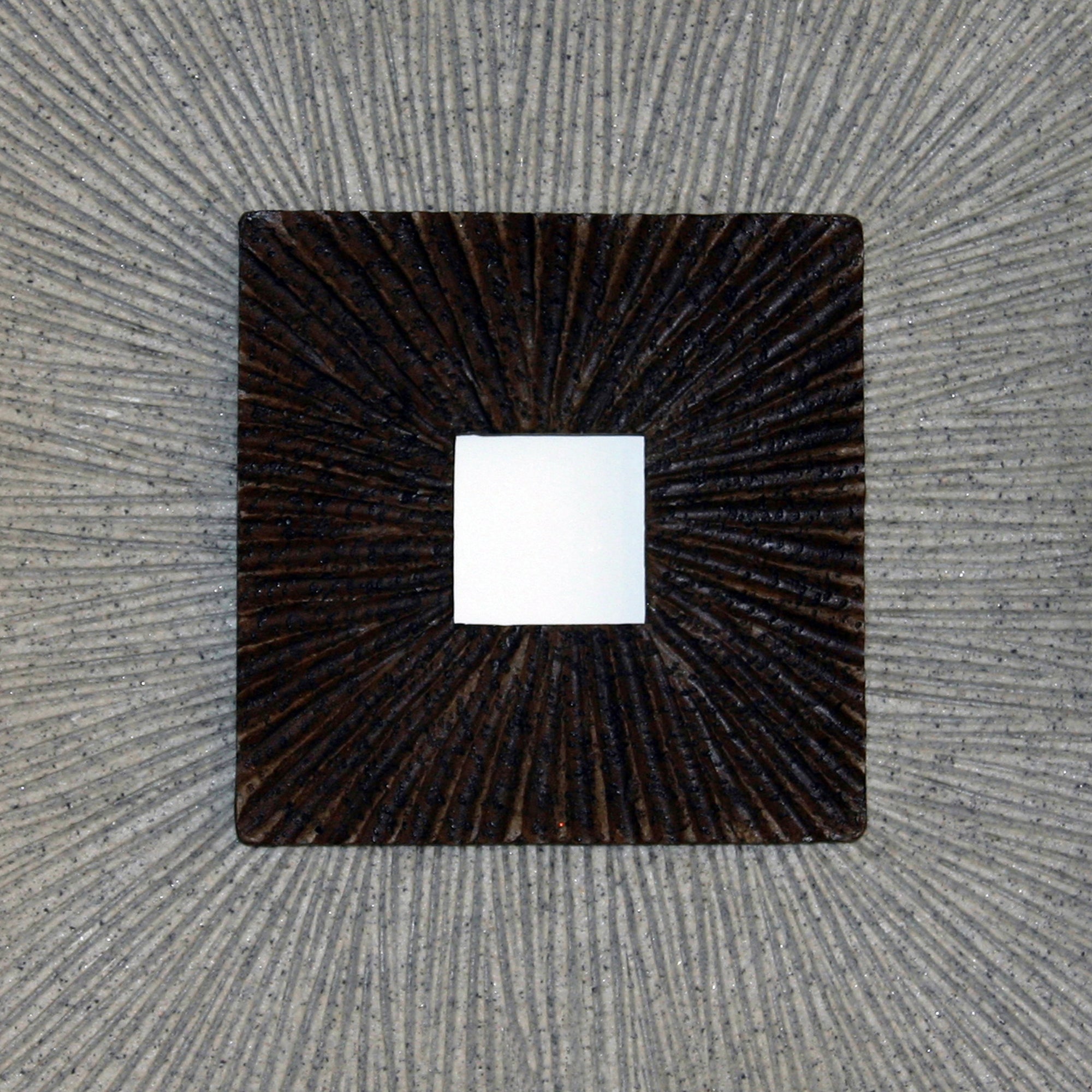 Square Shaped Wall Decor With Ribbed Details Small Brown And Gray-zoom-3
