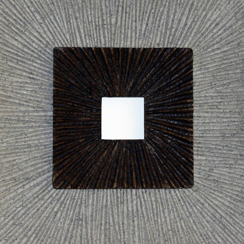 Square Shaped Wall Decor With Ribbed Details Small Brown And Gray-zoom-