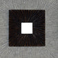 Square Shaped Wall Decor With Ribbed Details Medium Brown And Gray