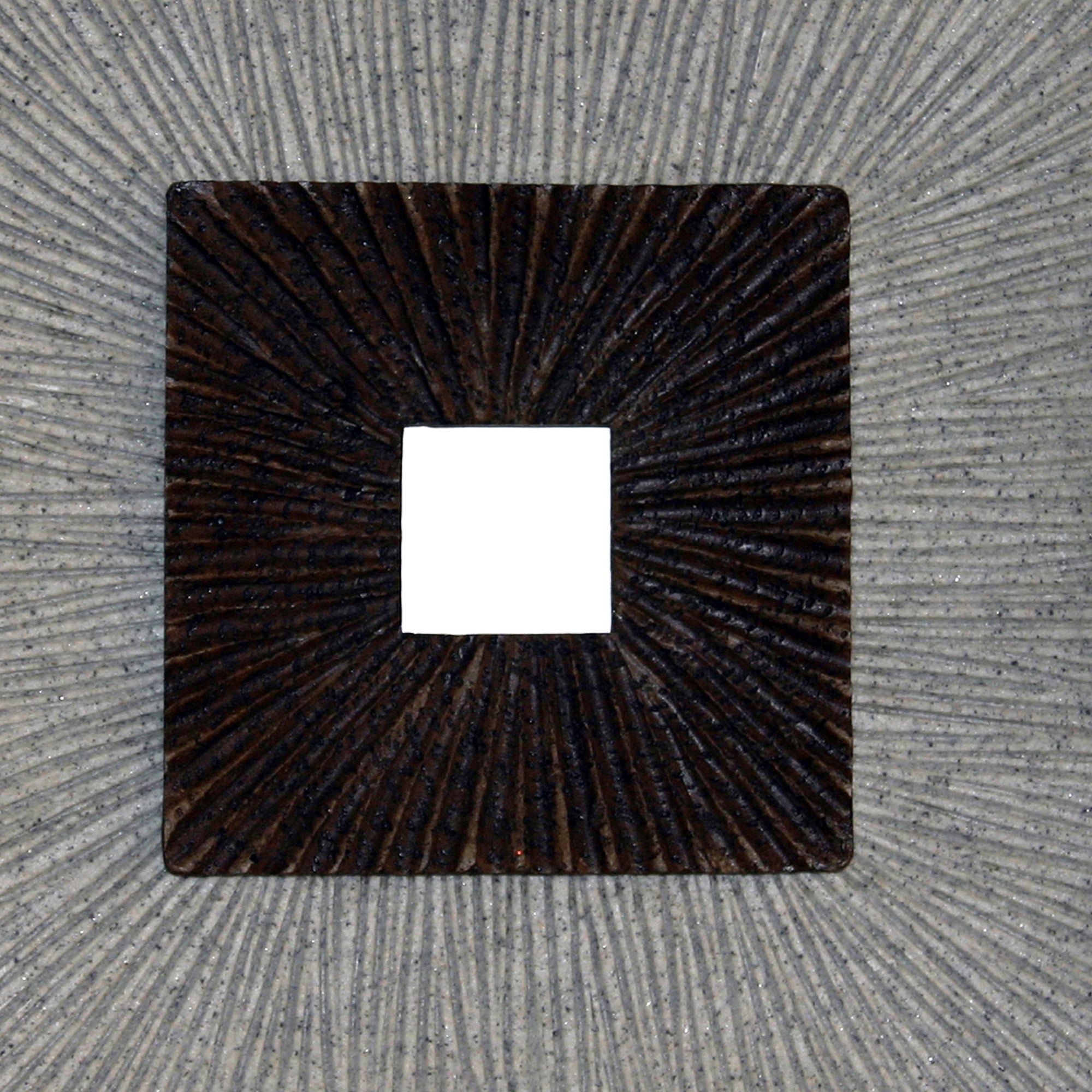 Square Shaped Wall Decor With Ribbed Details Medium Brown And Gray-zoom-3