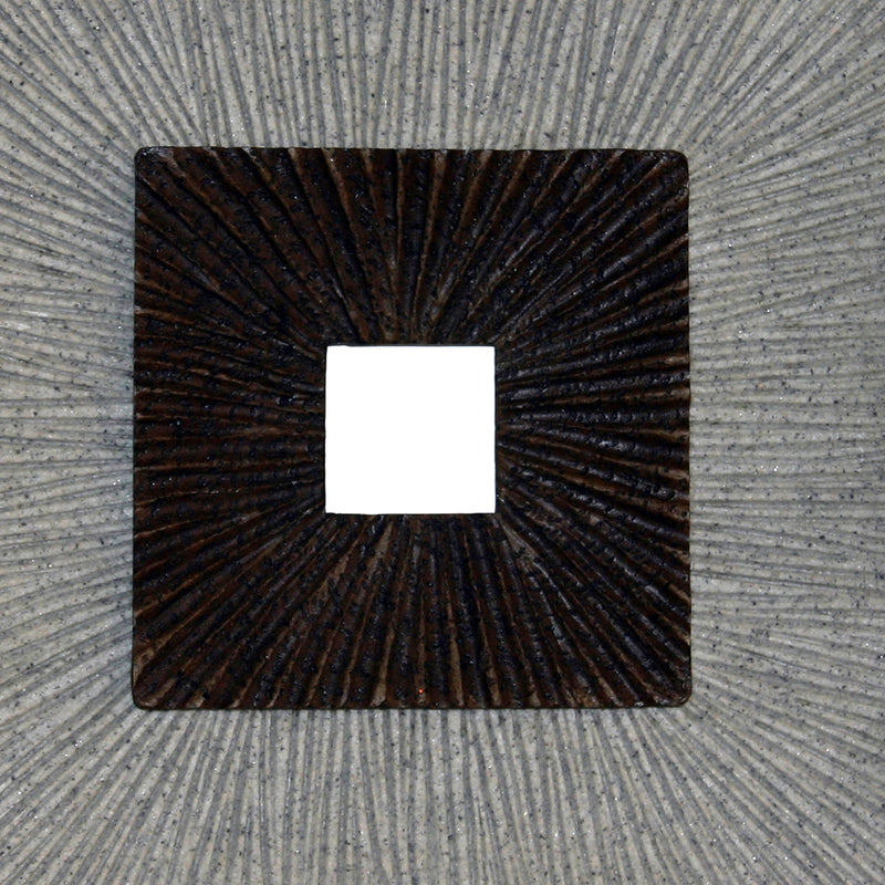Square Shaped Wall Decor With Ribbed Details Medium Brown And Gray-zoom-