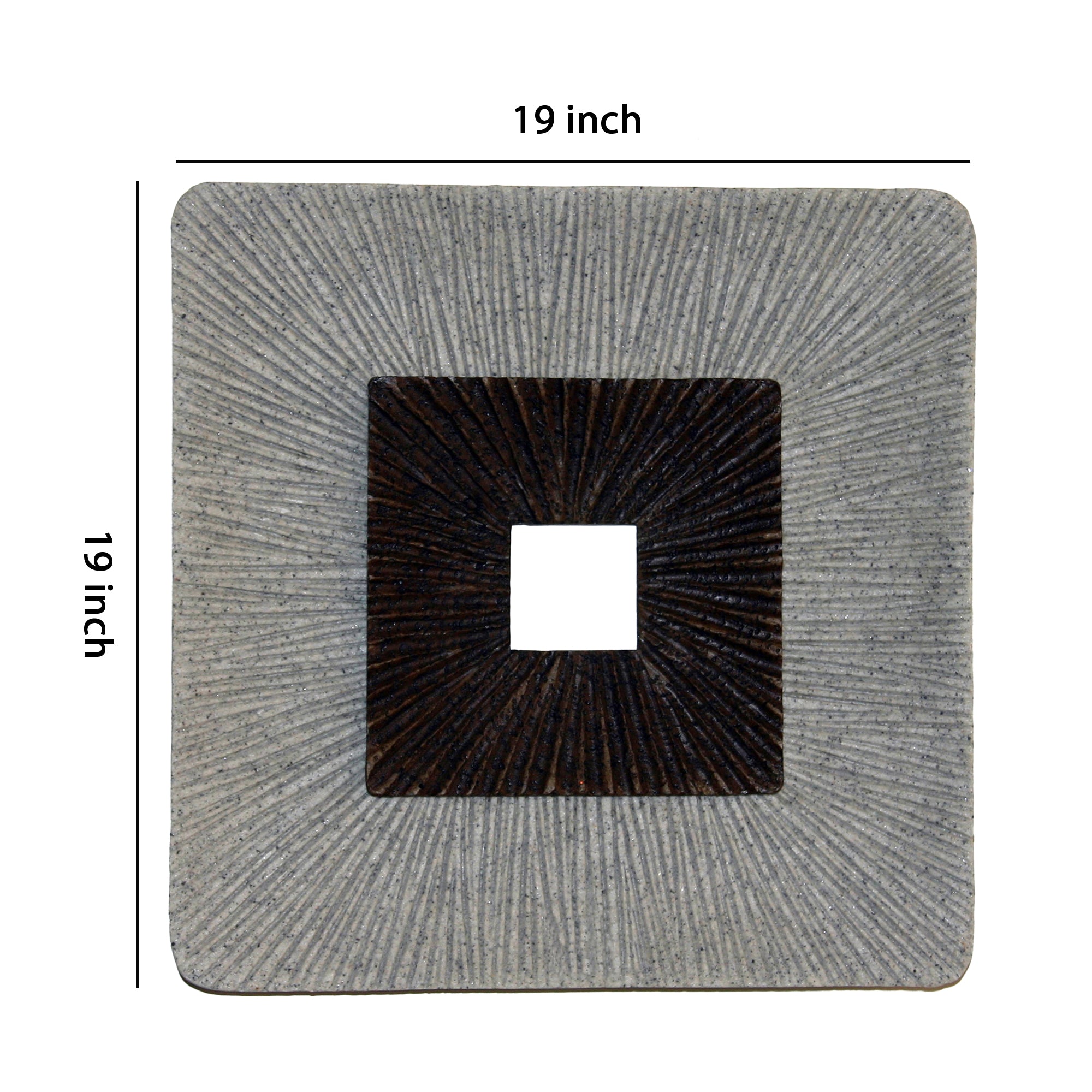 Square Shaped Wall Decor With Ribbed Details Medium Brown And Gray-zoom-5