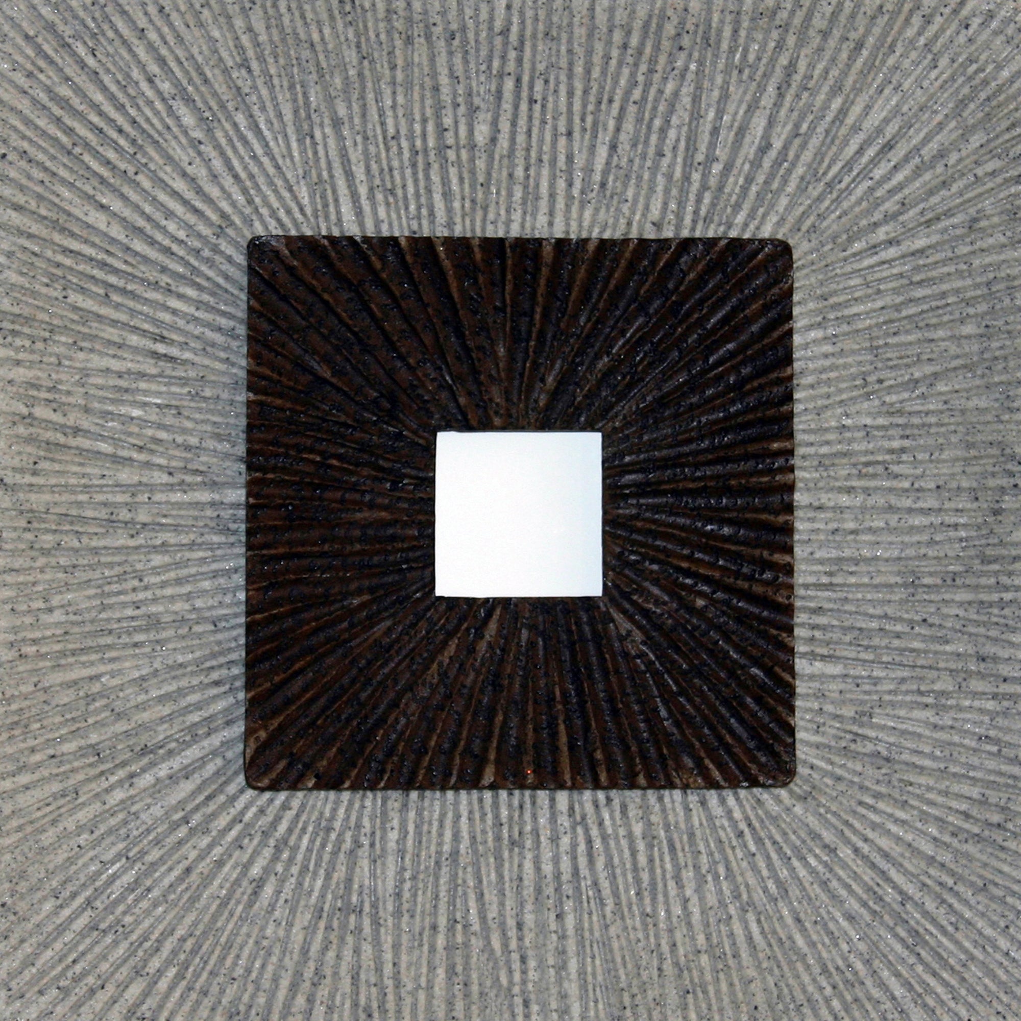Square Shaped Wall Decor With Ribbed Details Large Brown And Gray-zoom-2