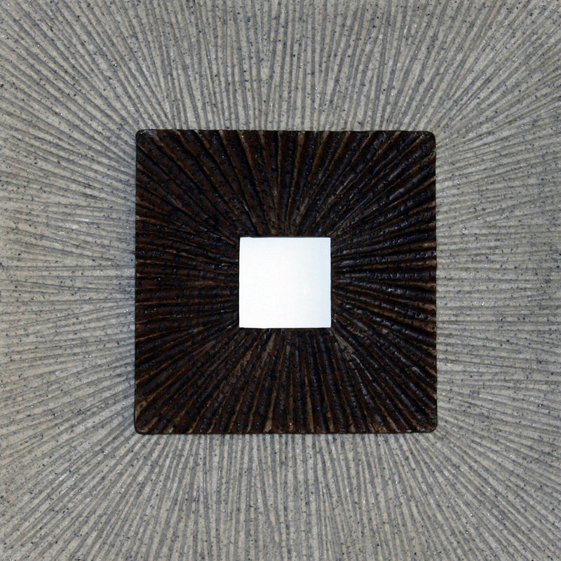 Square Shaped Wall Decor With Ribbed Details Large Brown And Gray-zoom-