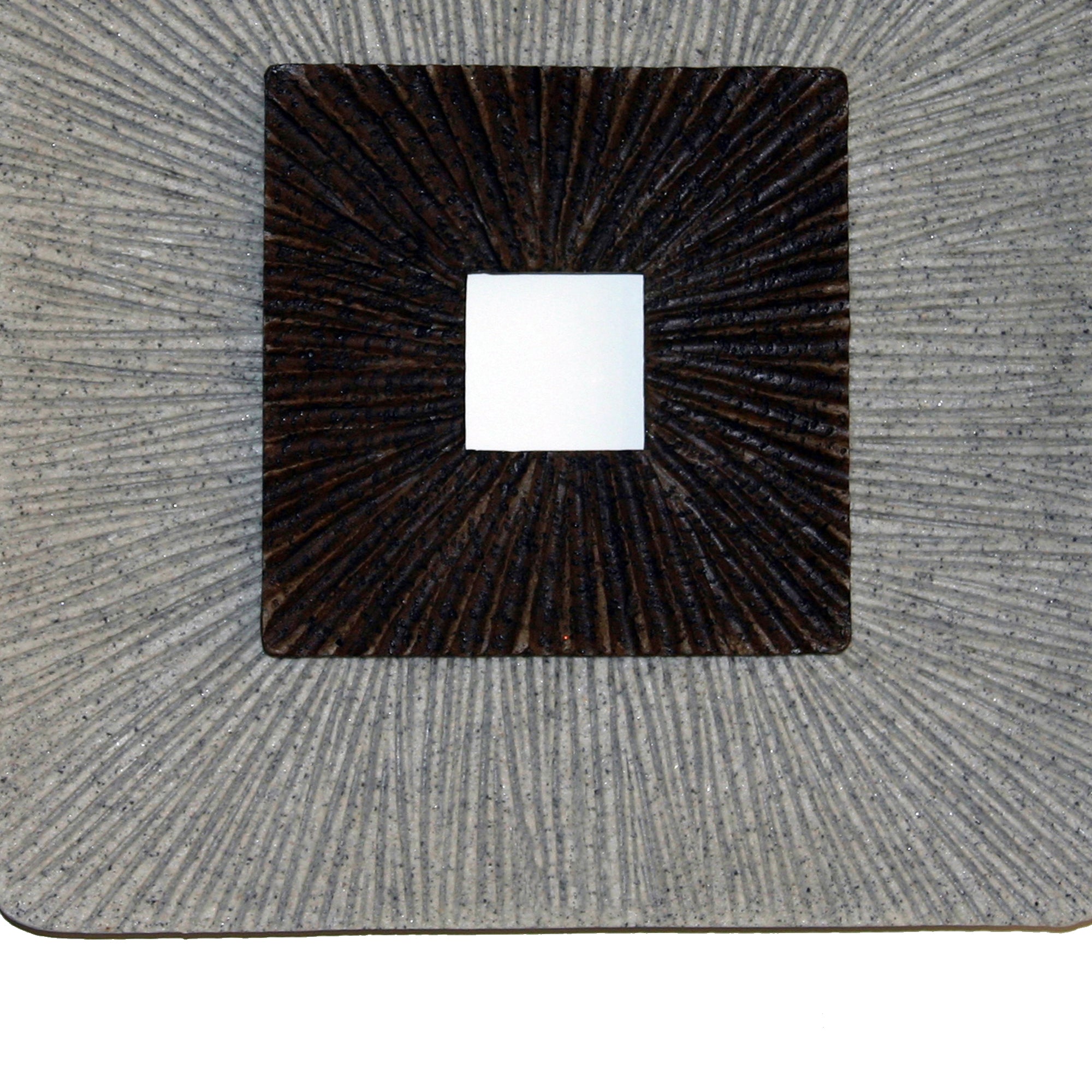 Square Shaped Wall Decor With Ribbed Details Large Brown And Gray-zoom-3
