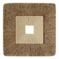 Square Sandstone Wall Decor With Ribbed Details Medium Brown And Beige