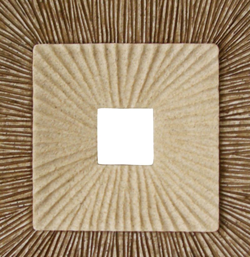 Square Sandstone Wall Decor With Ribbed Details Large Brown And Beige-zoom-