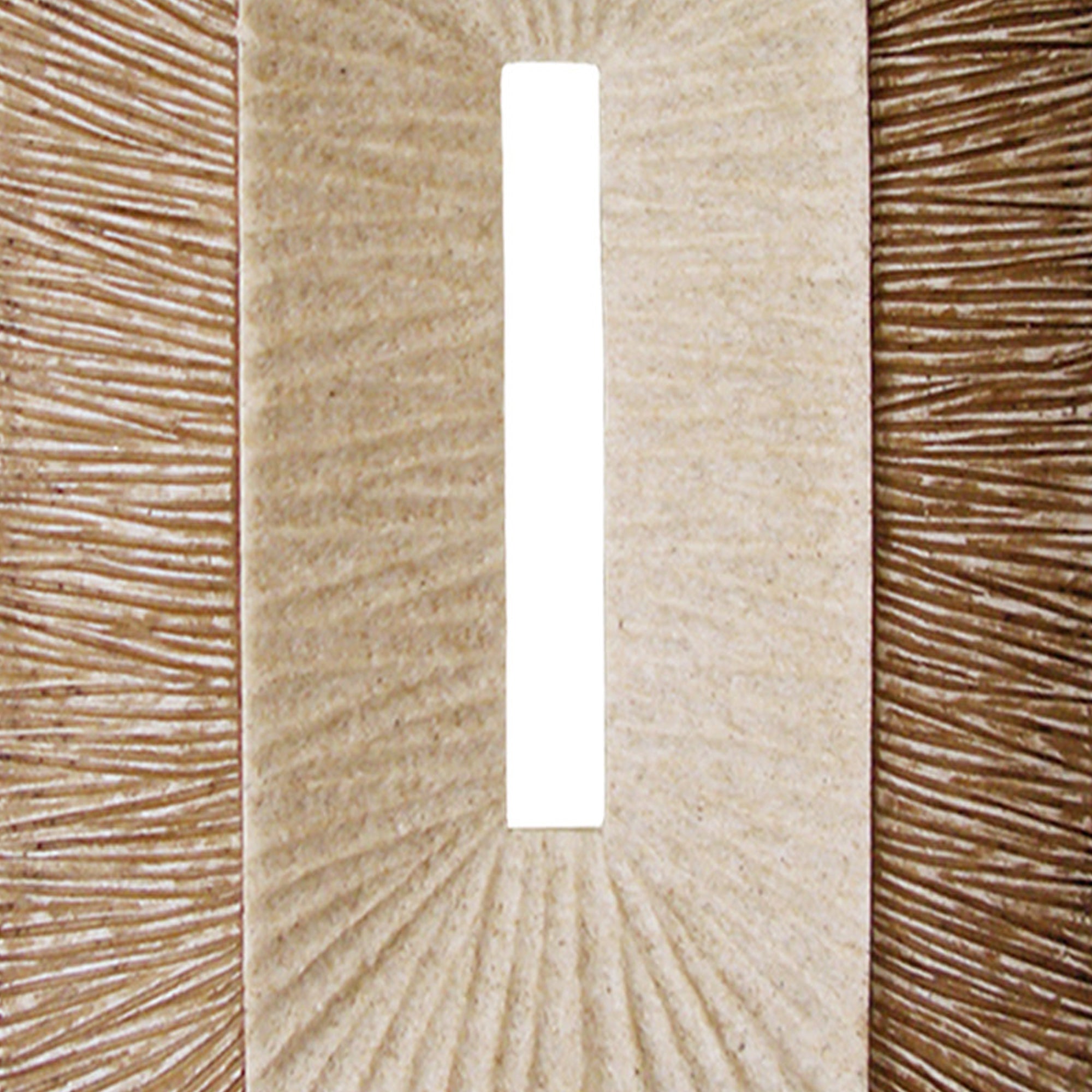 Rectangular Sandstone Wall Decor With Ribbed Details Small Brown And Beige-zoom-3