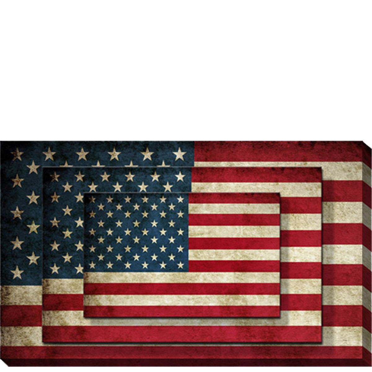 Contemporary Canvas American Flag Wall Art Print Decor Multicolor