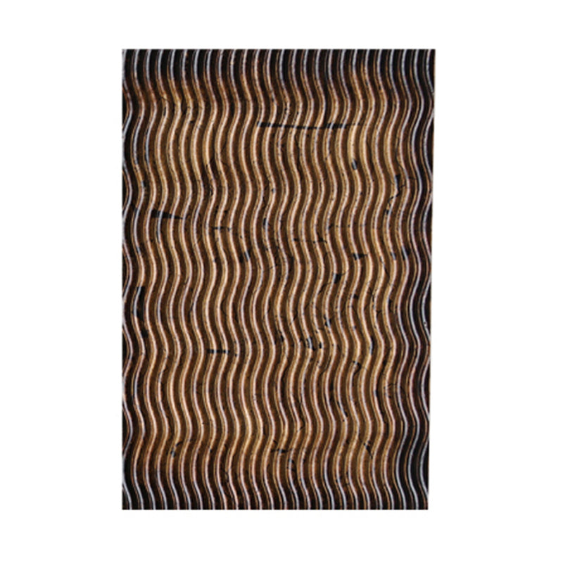 Modern Style Wooden Wall Decor With Wave Pattern Multicolor Set Of 4-zoom-