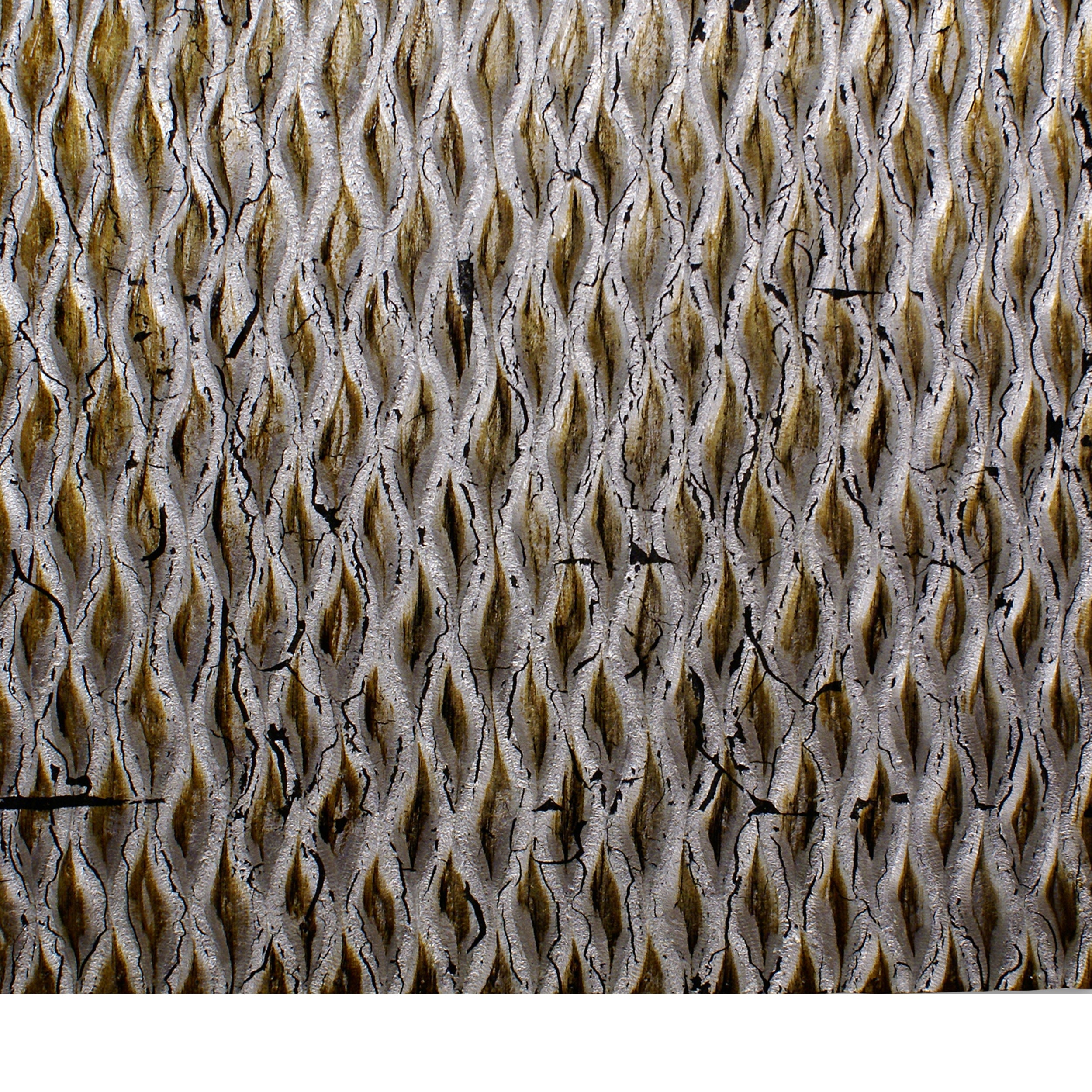 Modern Style Wooden Wall Decor With Patterned Carving Small Silver-zoom-4