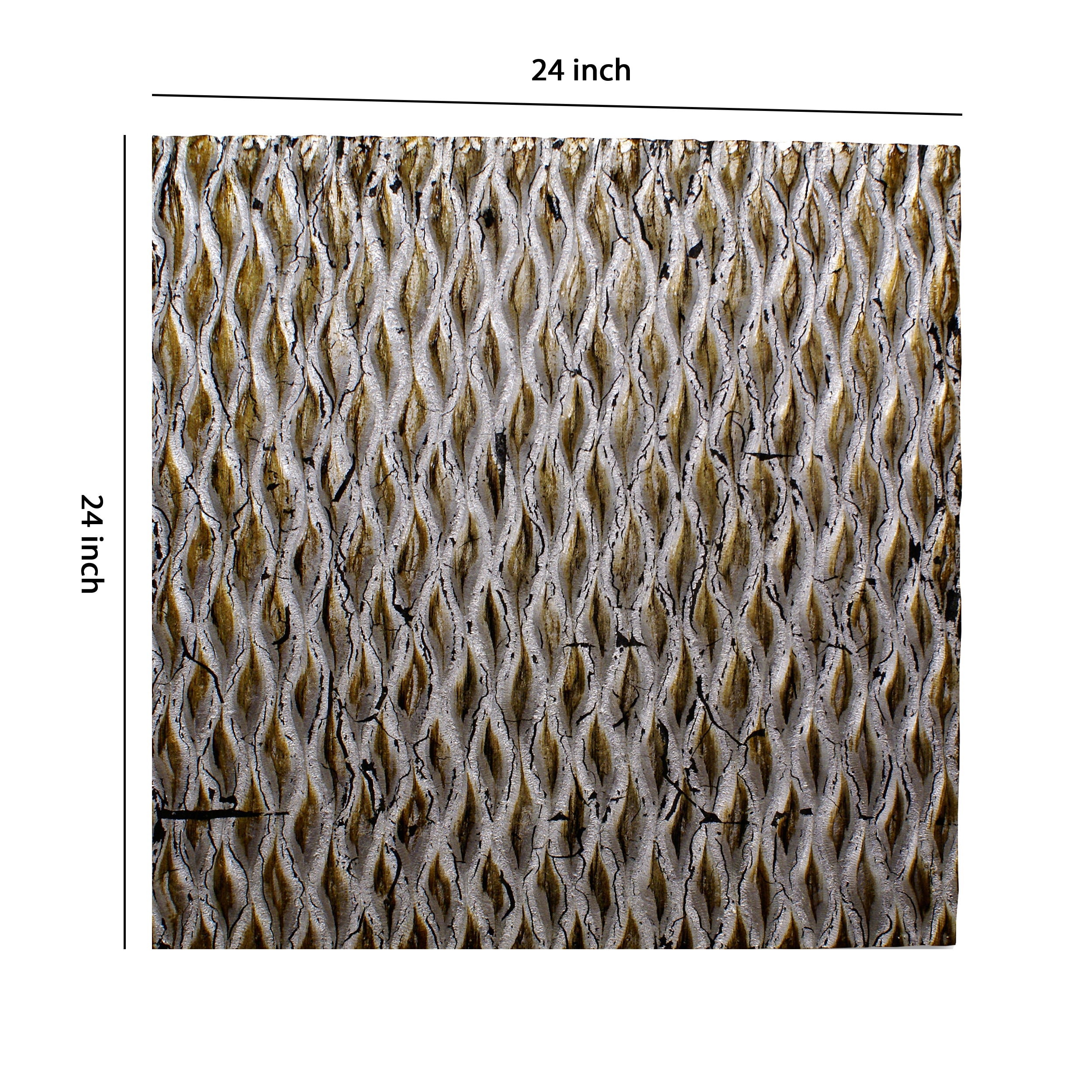 Modern Style Wooden Wall Decor With Patterned Carving Small Silver-zoom-5