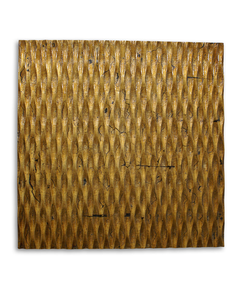 Modern Style Wooden Wall Decor With Patterned Carving Small Gold-zoom-