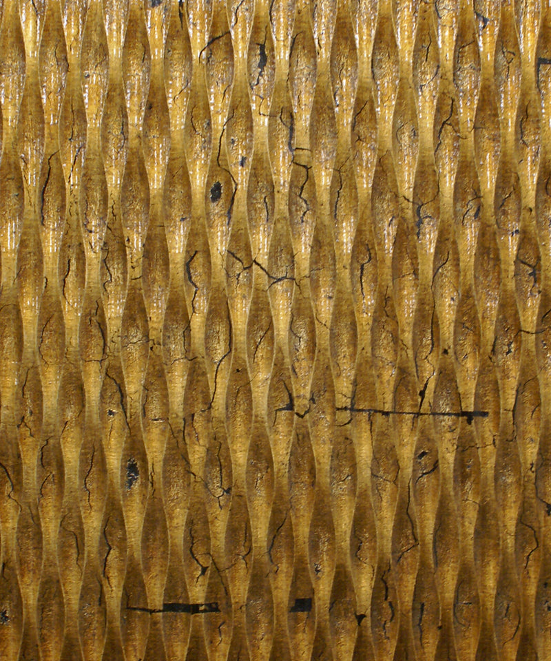 Modern Style Wooden Wall Decor With Patterned Carving Small Gold-zoom-