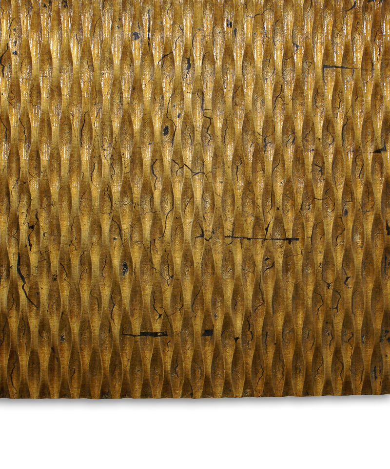 Modern Style Wooden Wall Decor With Patterned Carving Small Gold-zoom-