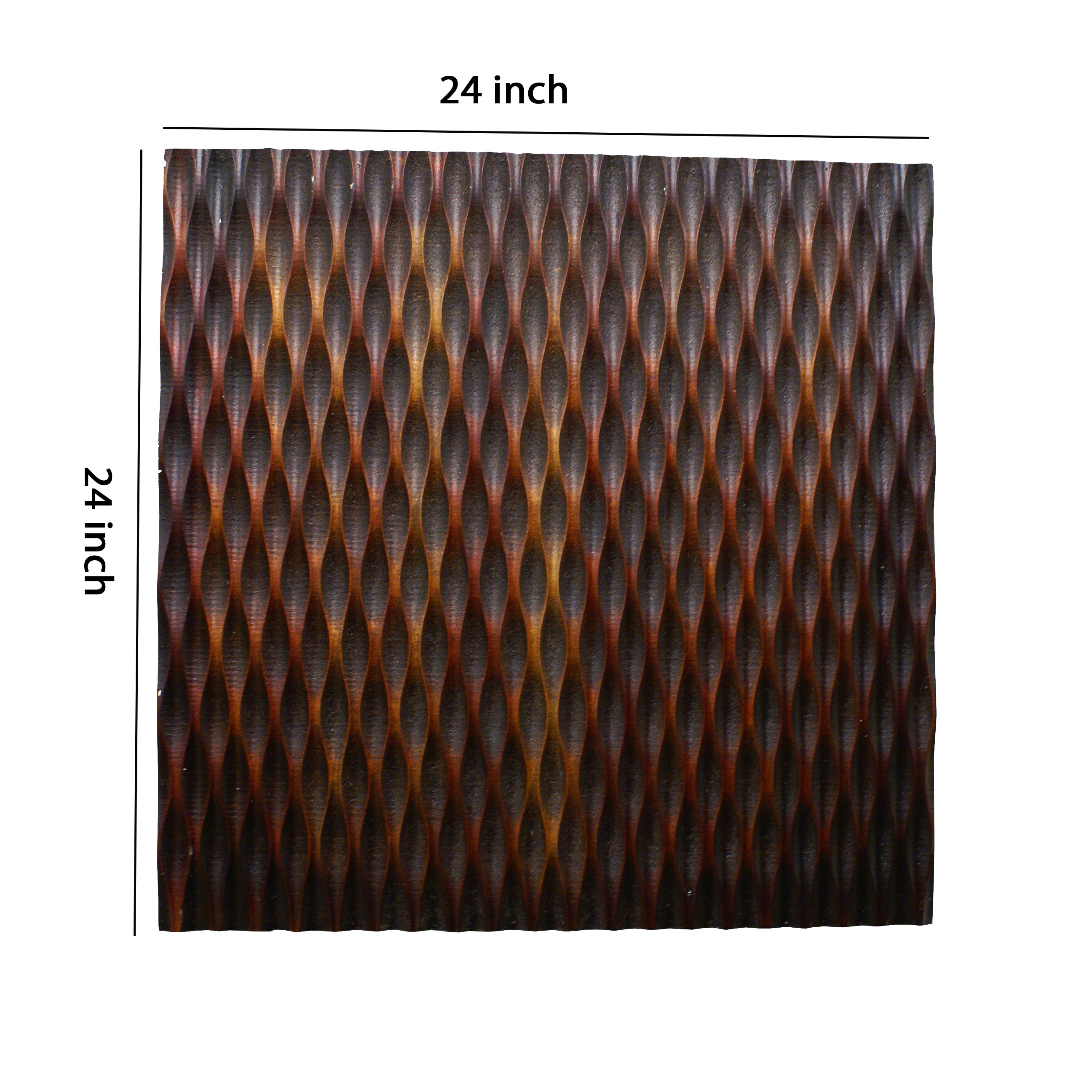 Modern Style Wooden Wall Decor With Patterned Carving Small Brown-zoom-5