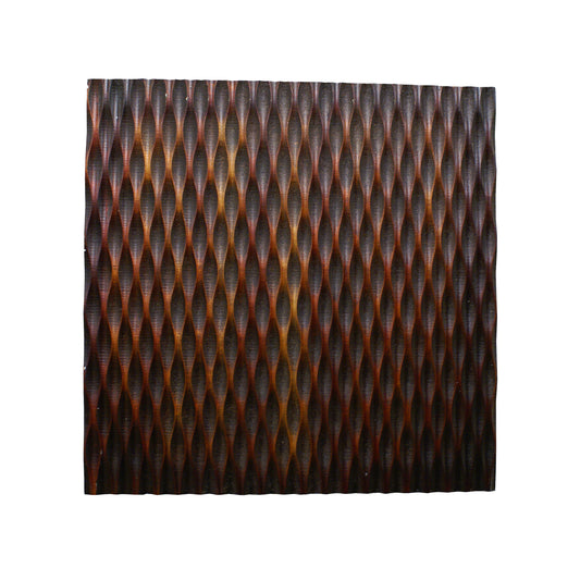 Modern Style Wooden Wall Decor With Patterned Carving Small Brown