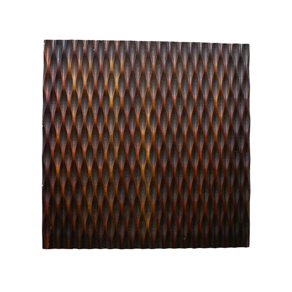 Modern Style Wooden Wall Decor With Patterned Carving Small Brown