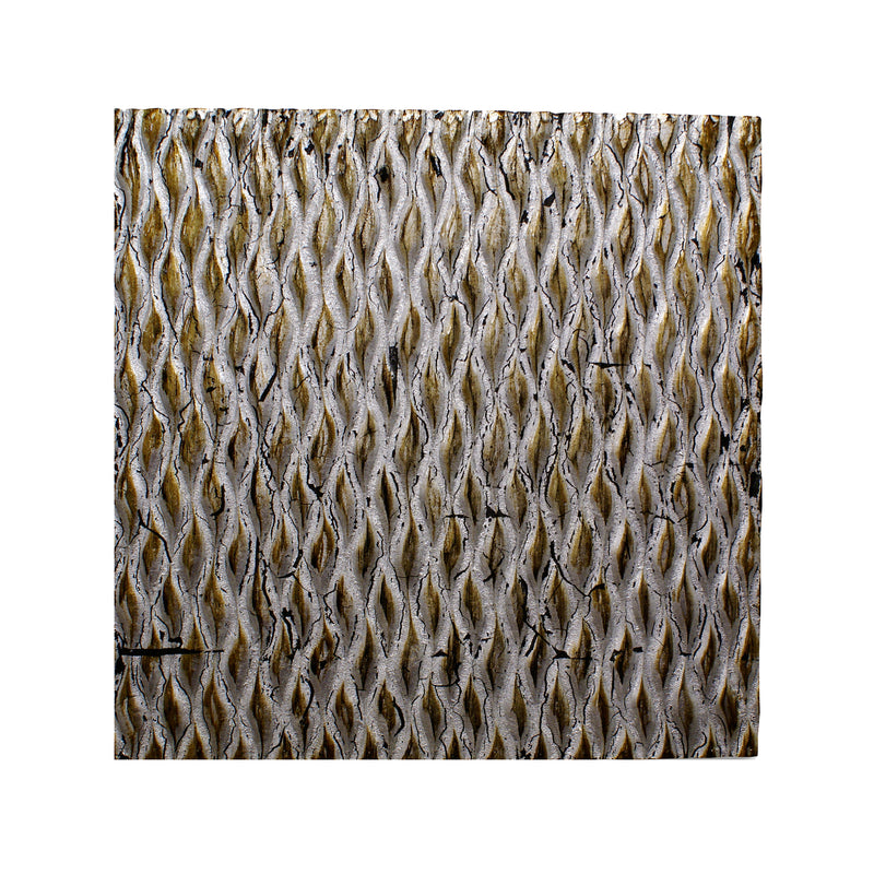 Modern Style Wooden Wall Decor With Patterned Carving Large Silver-zoom-