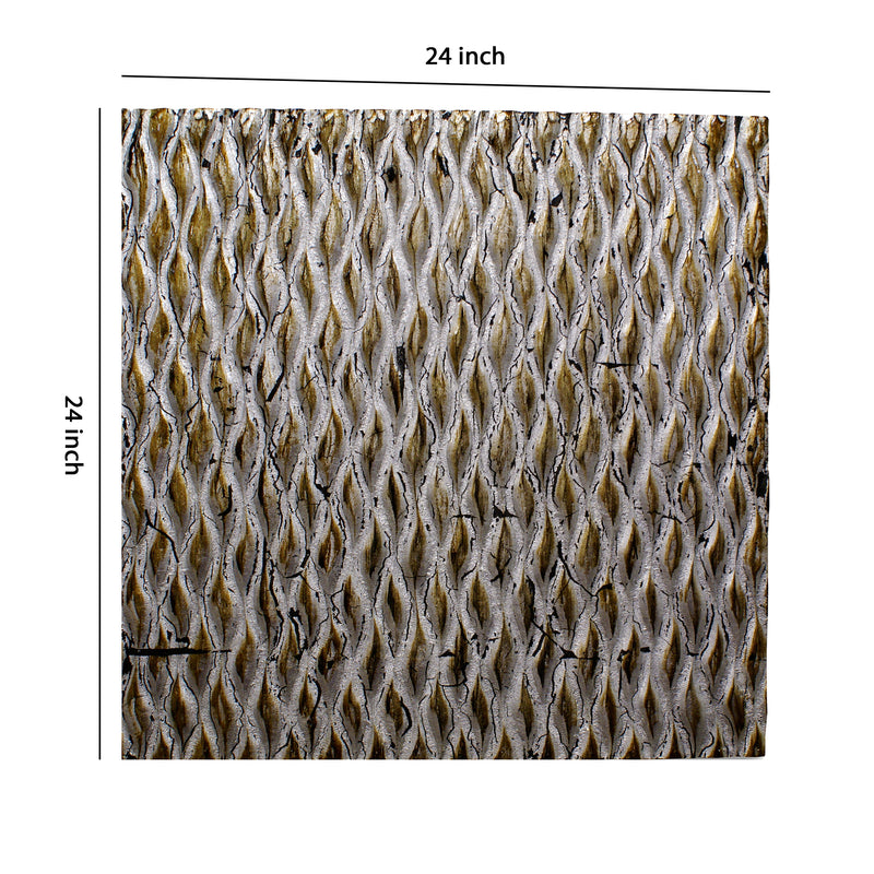 Modern Style Wooden Wall Decor With Patterned Carving Large Silver-zoom-