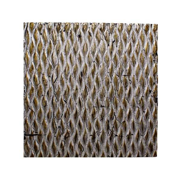 Modern Style Wooden Wall Decor With Patterned Carving Large Silver