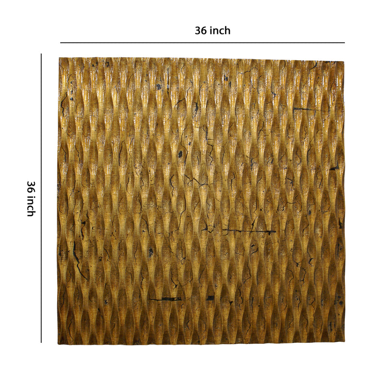 Modern Style Wooden Wall Decor With Patterned Carving Large Gold-zoom-