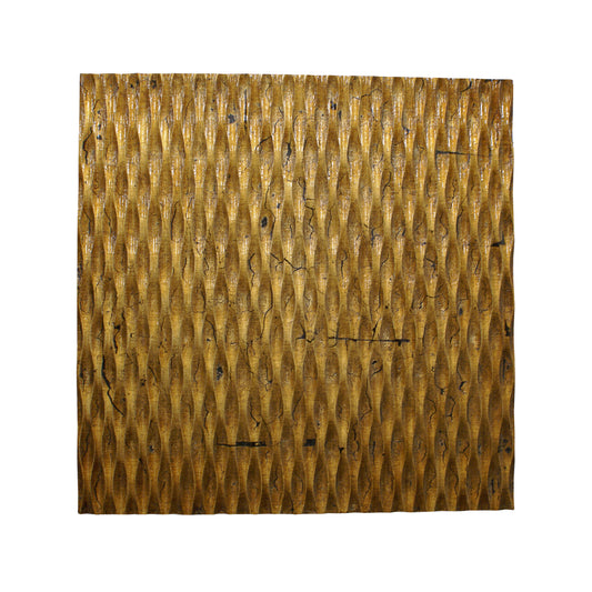 Modern Style Wooden Wall Decor With Patterned Carving Large Gold