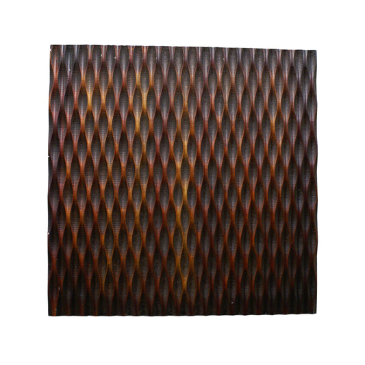 Modern Style Wooden Wall Decor With Patterned Carving Large Brown